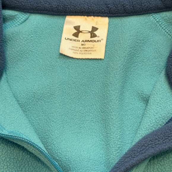 Under Armour women's medium blue 1/4 zip Fleece Pullover - Picture 2 of 5